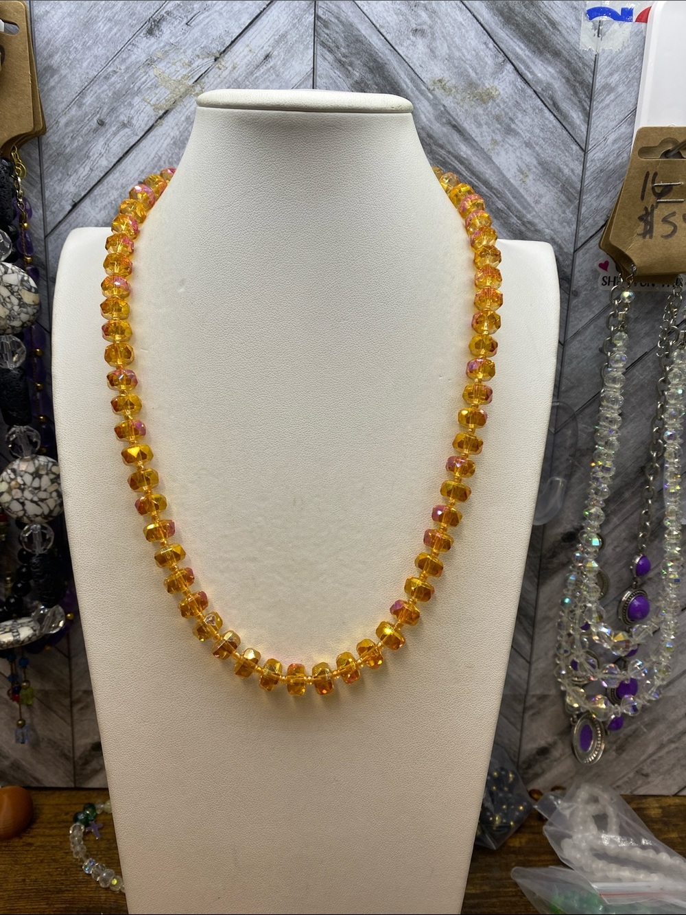Golden pinwheel necklace